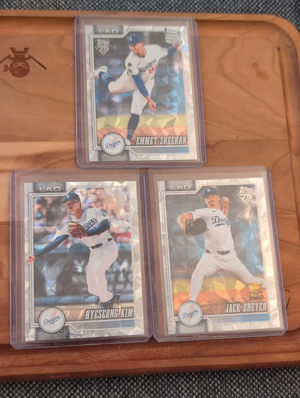 Los Angeles Dodgers 3-Card Lot Hyeseong Kim/Jack Dreyer/Emmet Sheehan Dimante - Picture 1 of 3